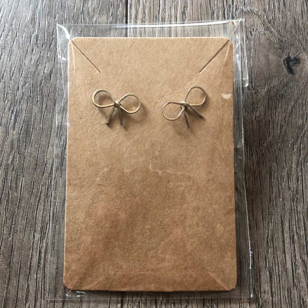 Faux gold bow earrings